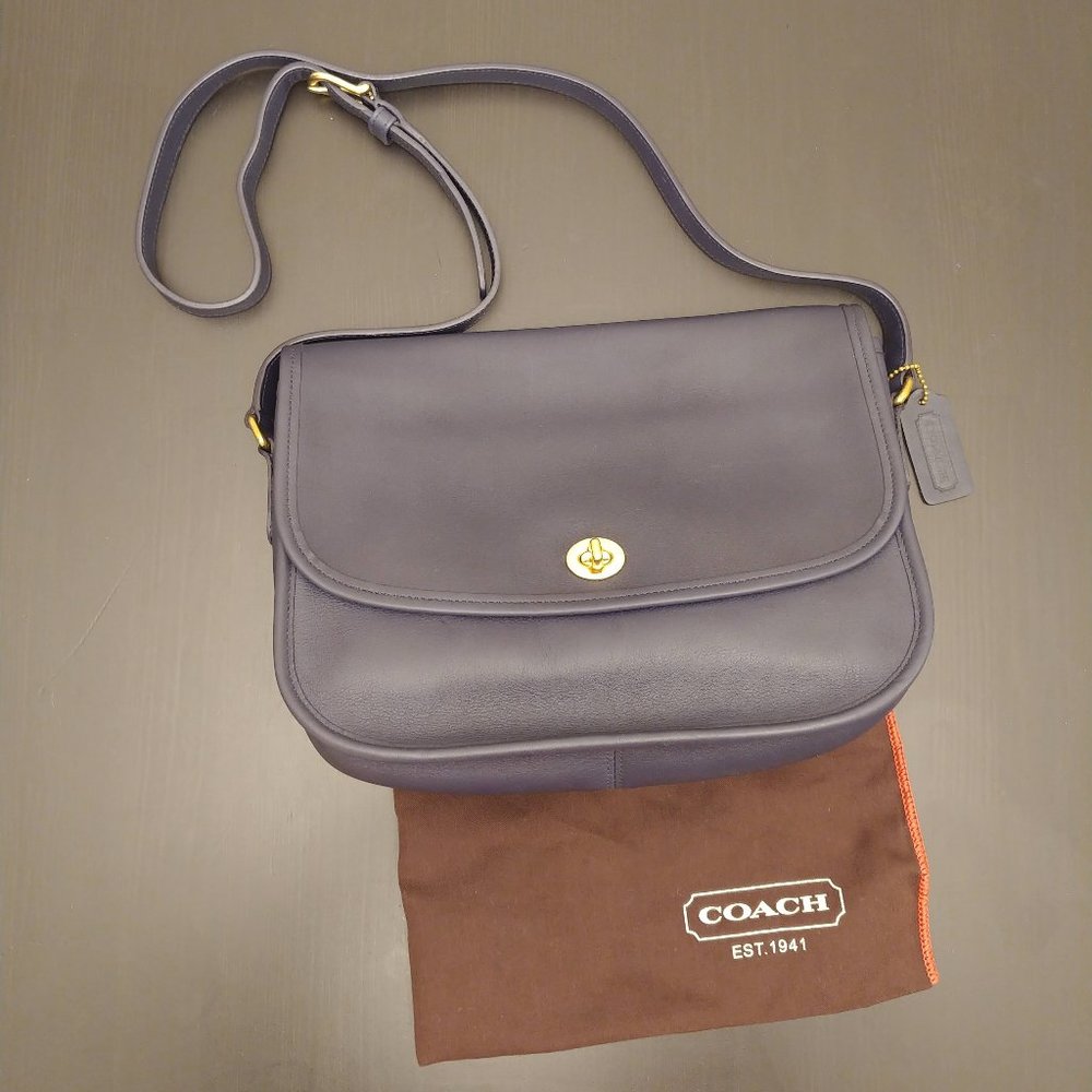 COACH Legacy City Bag Blue Leather Satchel 9790
